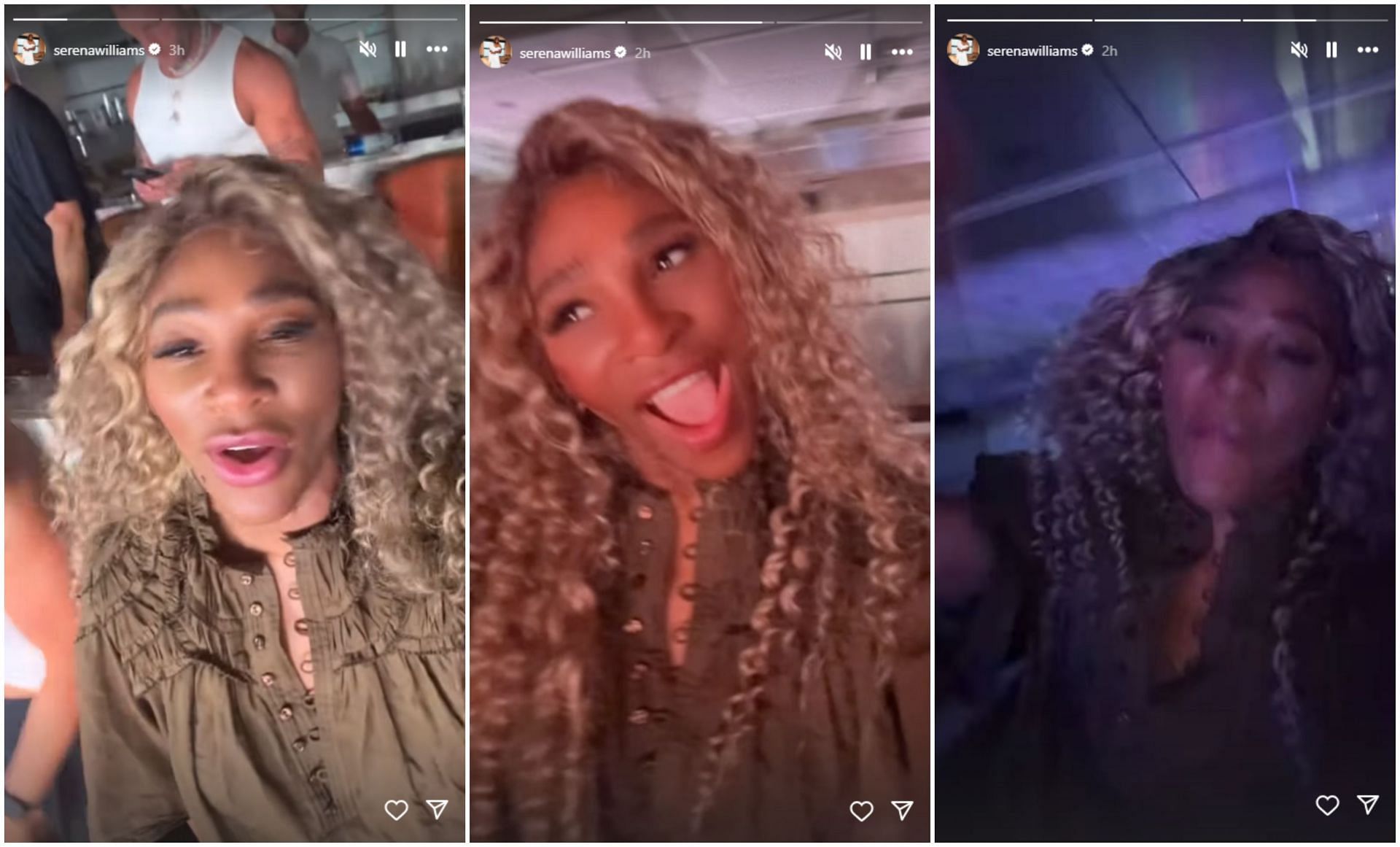 Serena Williams grooving to the songs of Coldplay; Instagram - @serenawilliams